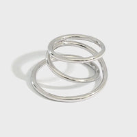 Casual Triple Layer Cross 925 Sterling Silver Adjustable Ring - KIAHMILLA