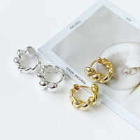Casual Twisted 925 Sterling Silver Huggie Hoop Earrings - KIAHMILLA