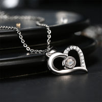 Personalized Heart Pendant Photo Projection Necklace