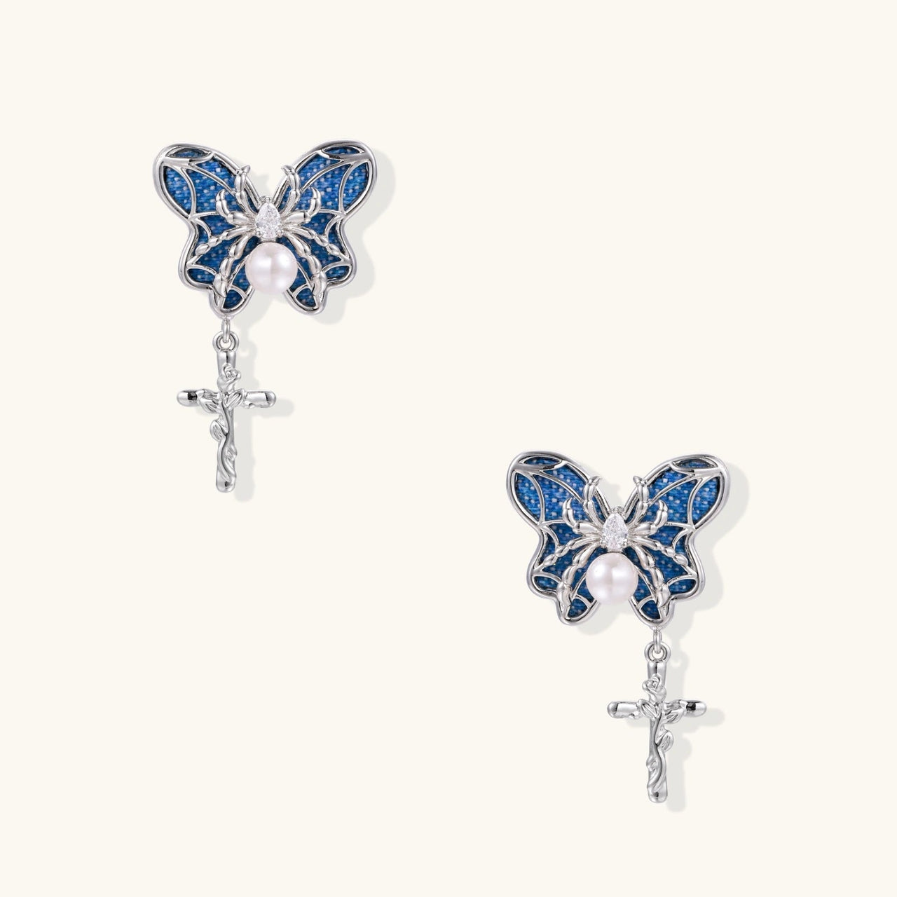 Celestial Butterfly Cross Earrings - KIAHMILLA