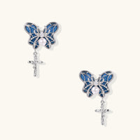 Celestial Butterfly Cross Earrings - KIAHMILLA
