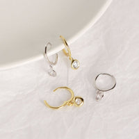 CHIC Circle Round CZ 925 Sterling Silver Hoop Earrings - KIAHMILLA