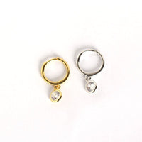 CHIC Circle Round CZ 925 Sterling Silver Hoop Earrings - KIAHMILLA