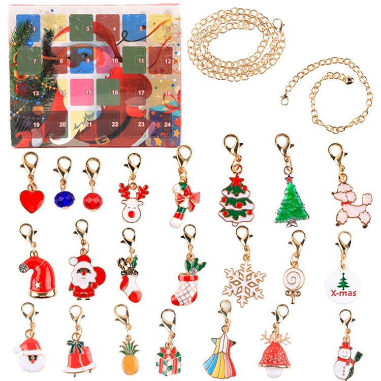 Christmas Charm Surprise Blind Box Charm Bracelet 24 Calendar Countdown Gift Box Bracelet DIY Charms - Coolpeacock