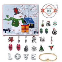 Christmas Charm Surprise Box Bracelet Christmas 24 Day Countdown Blind Box Bracelet Diy Charms Christmas Gifts - Coolpeacock