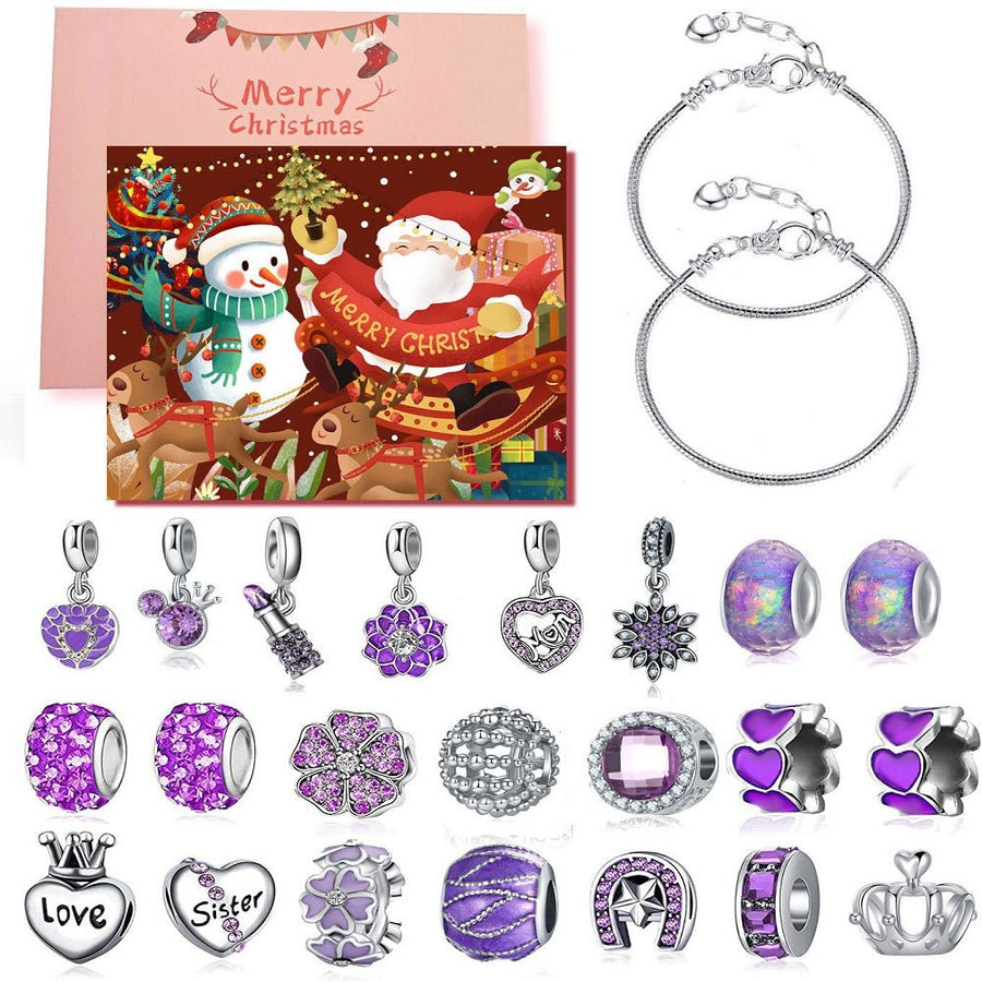Christmas Gifts Advent Calendar Charm Christmas Countdown Calendar Box Set DIY Charm Jewellery - Coolpeacock
