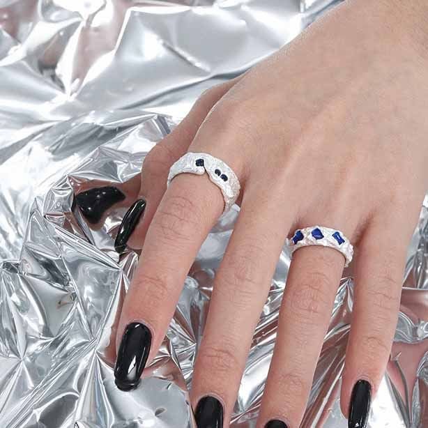 Classic CZ Irregular 925 Sterling Silver Adjustable Ring - KIAHMILLA