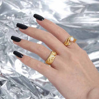 Classic CZ Irregular 925 Sterling Silver Adjustable Ring - KIAHMILLA