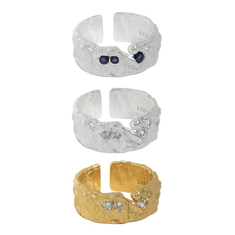 Classic CZ Irregular 925 Sterling Silver Adjustable Ring - KIAHMILLA