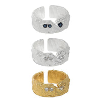 Classic CZ Irregular 925 Sterling Silver Adjustable Ring - KIAHMILLA