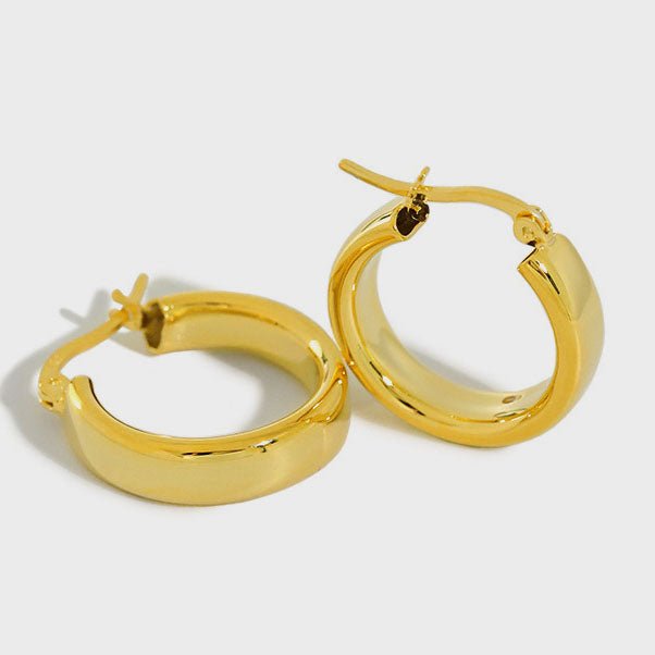 Classic Geometry Hollow Circle 925 Sterling Silver Huggie Hoop Earrings - KIAHMILLA
