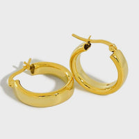 Classic Geometry Hollow Circle 925 Sterling Silver Huggie Hoop Earrings - KIAHMILLA