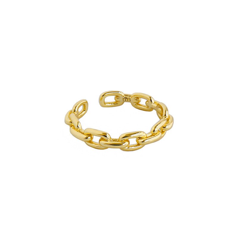 Classic Hollow Chain Fashion 925 Sterling Silver Adjustable Ring - KIAHMILLA
