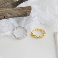 Classic Hollow Chain Fashion 925 Sterling Silver Adjustable Ring - KIAHMILLA