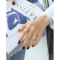 Classic Irregular Beaten Cross 925 Sterling Silver Adjustable Ring - KIAHMILLA
