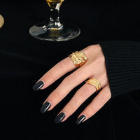 Classic Irregular Face 925 Sterling Silver Adjustable Ring - KIAHMILLA