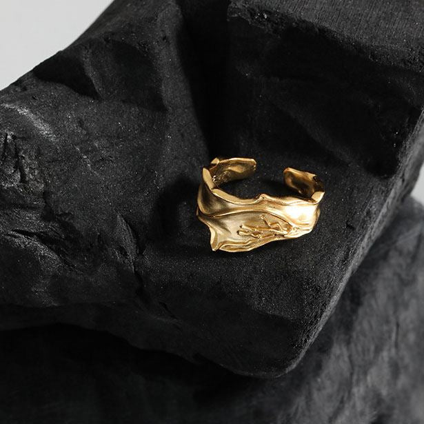 Classic Irregular Face 925 Sterling Silver Adjustable Ring - KIAHMILLA