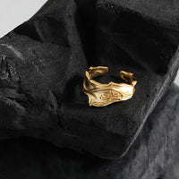Classic Irregular Face 925 Sterling Silver Adjustable Ring - KIAHMILLA