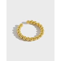 Classic Round Beads 925 Sterling Silver Adjustable Ring - KIAHMILLA