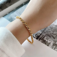 Classic Vintage Twisted Chain 925 Sterling Silver Bracelet - KIAHMILLA