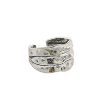 Classic Wide Irregular River 925 Sterling Silver Adjustable Ring - KIAHMILLA