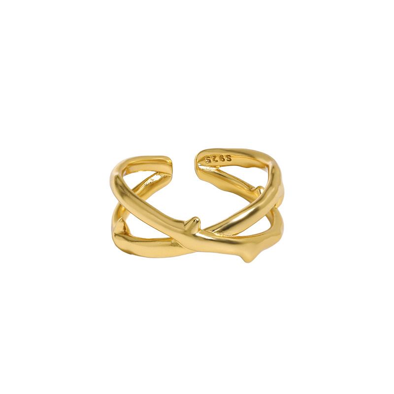 Classic X Cross 925 Sterling Silver Adjustable Ring - KIAHMILLA