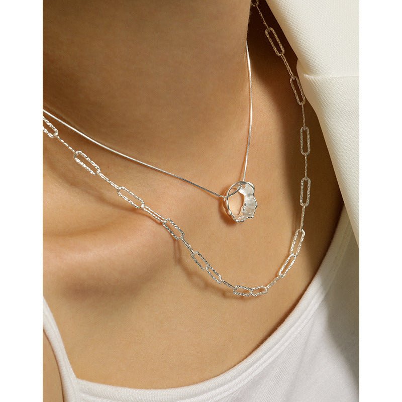 Cool and minimalist style, cool car flower chain S925 pure silver necklace for women - KIAHMILLA