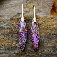 Copper Natural Stone Geometric Shape Earrings - Coolpeacock