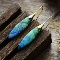 Copper Natural Stone Geometric Shape Earrings - Coolpeacock