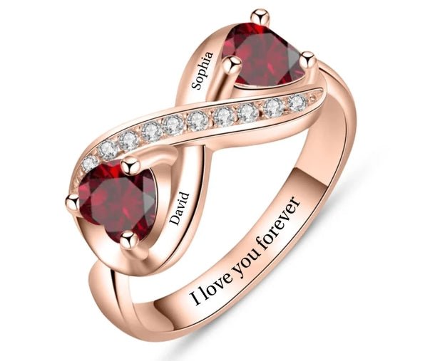 couple Personlized birthstone ring - Coolpeacock