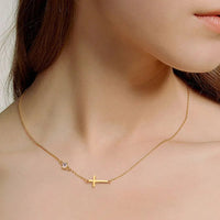 Cross 925 Sterling Silver Moissanite Necklace - Coolpeacock