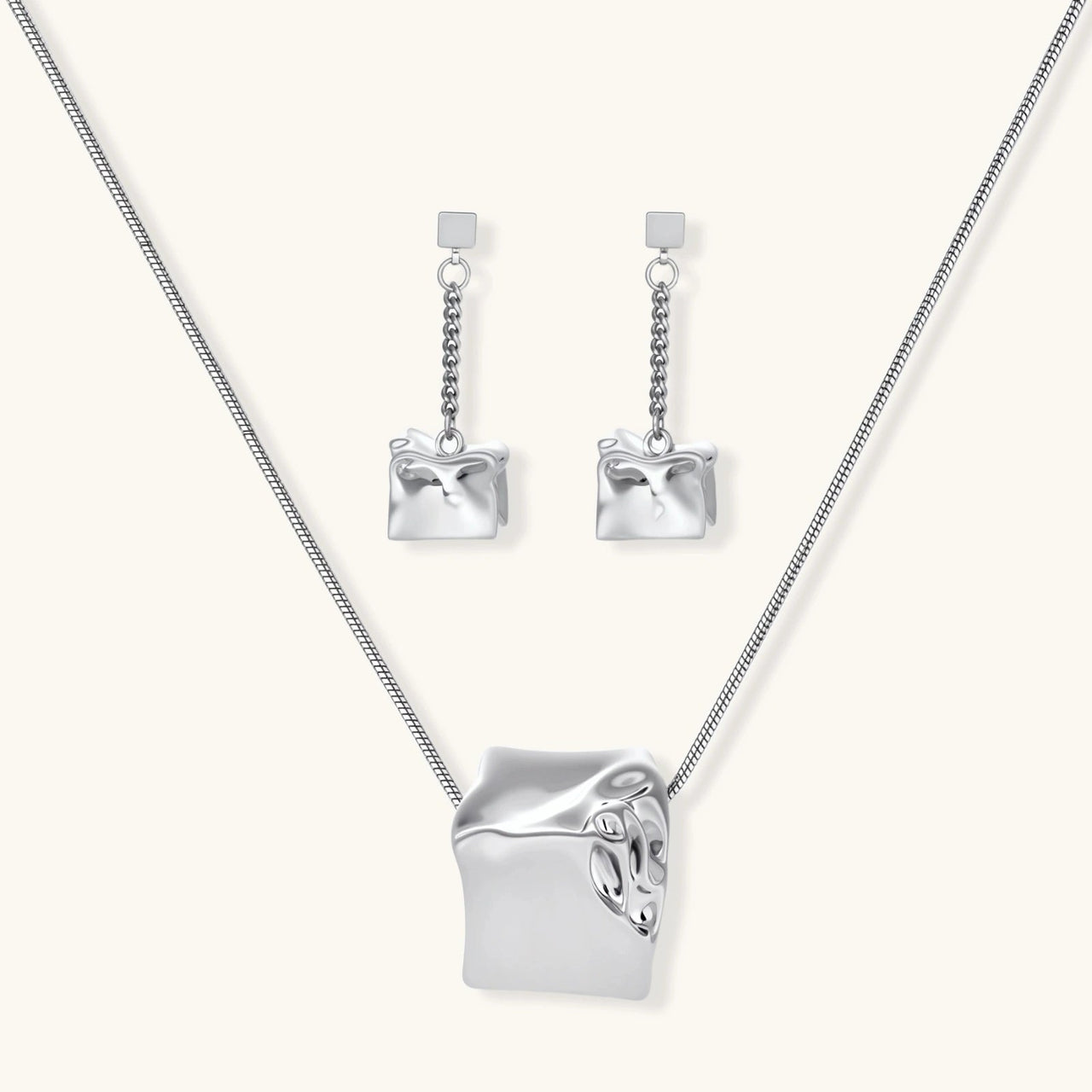 Crushed Cube Jewelry Set by KIAHMILLA - KIAHMILLA