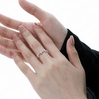 Cubic Zirconia Four-Pointed Star Cross Openwork Minimalist Cool Style S925 Sterling Silver Adjustable Ring - KIAHMILLA