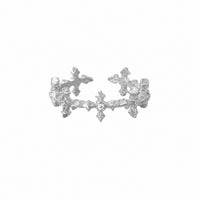 Cubic Zirconia Four-Pointed Star Cross Openwork Minimalist Cool Style S925 Sterling Silver Adjustable Ring - KIAHMILLA