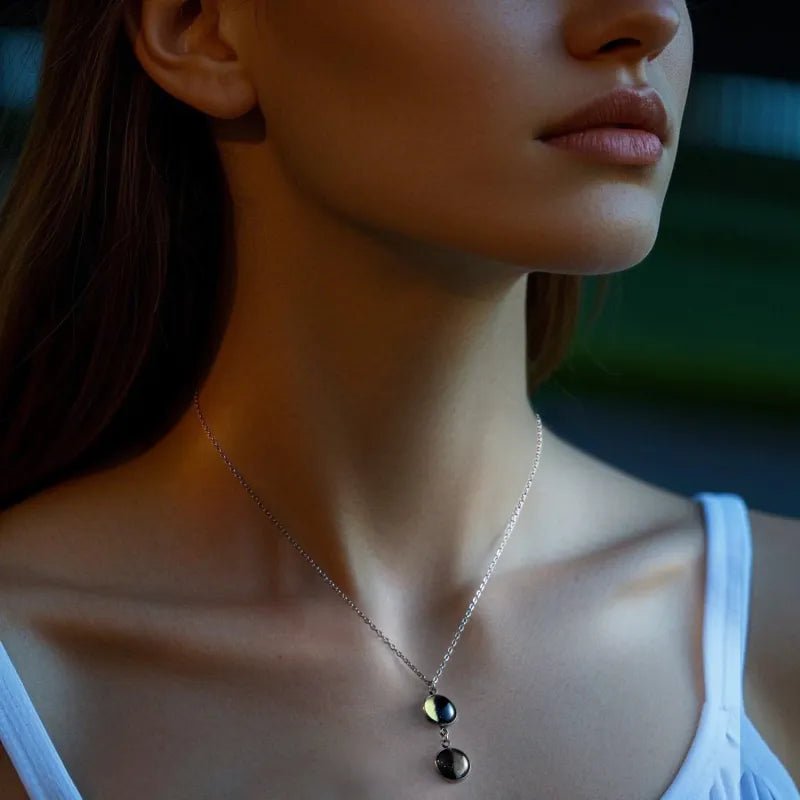 Custom Double Moon Phase Necklace Luminous Necklace Gift for Her - Coolpeacock
