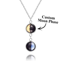 Custom Double Moon Phase Necklace Luminous Necklace Gift for Her - Coolpeacock