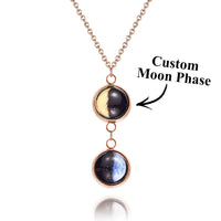 Custom Double Moon Phase Necklace Luminous Necklace Gift for Her - Coolpeacock