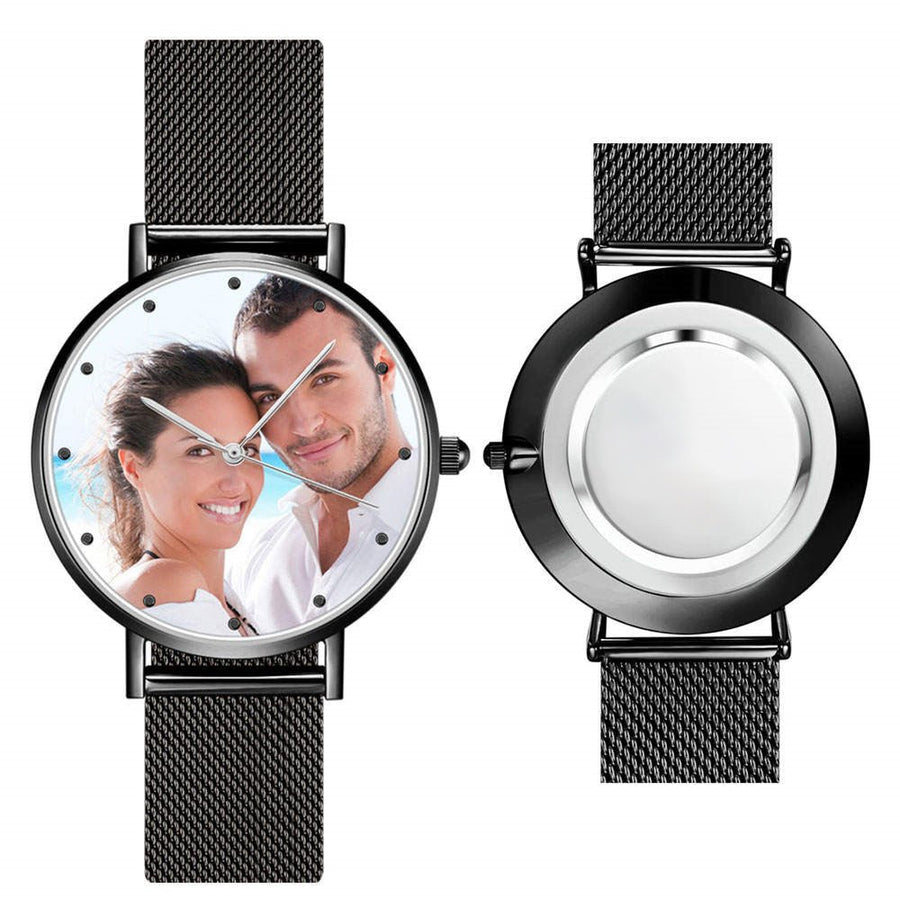 Custom Engraved Alloy Strap Unisex Photo Watch 36mm/40mm - Coolpeacock