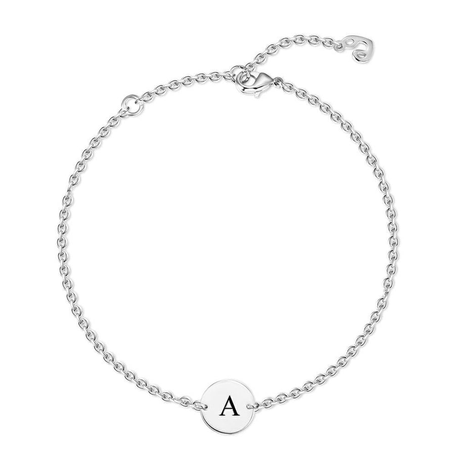 Custom Engraved Alphabet Stainless Steel Anklet - Coolpeacock