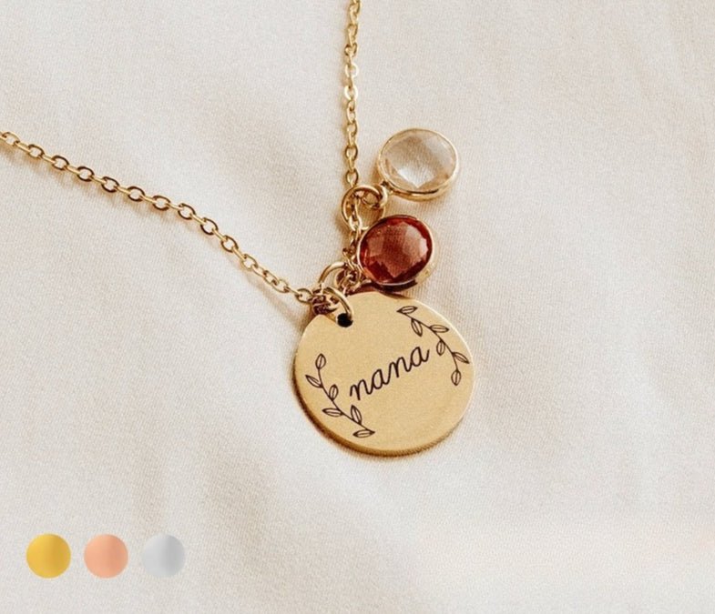 Custom Engraved Birthstone Personalized Necklace - KIAHMILLA