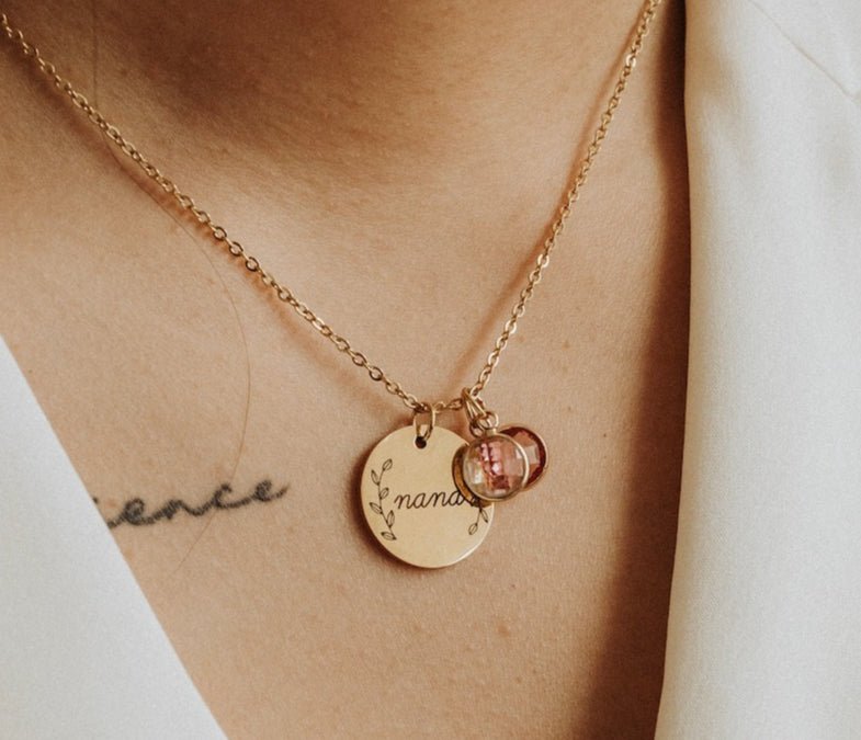 Custom Engraved Birthstone Personalized Necklace - KIAHMILLA