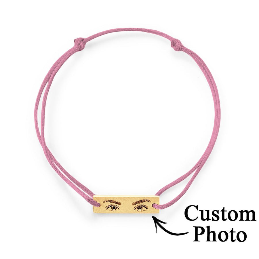 Custom Engraved Bracelet With Eyes Photo Eyes of Love Bracelet - Coolpeacock