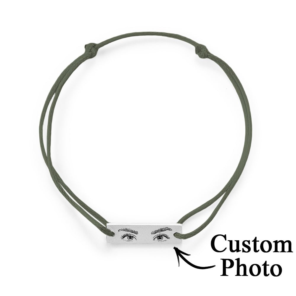 Custom Engraved Bracelet With Eyes Photo Eyes of Love Bracelet - Coolpeacock