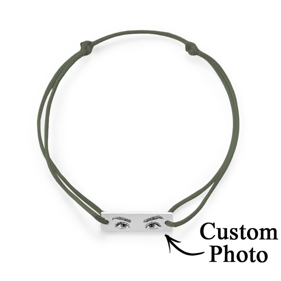 Custom Engraved Bracelet With Eyes Photo Eyes of Love Bracelet - Coolpeacock