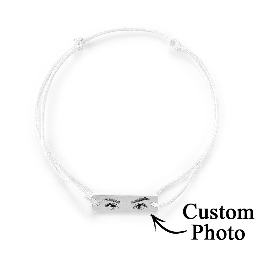Custom Engraved Bracelet With Eyes Photo Eyes of Love Bracelet - Coolpeacock