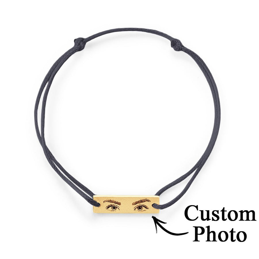 Custom Engraved Bracelet With Eyes Photo Eyes of Love Bracelet - Coolpeacock