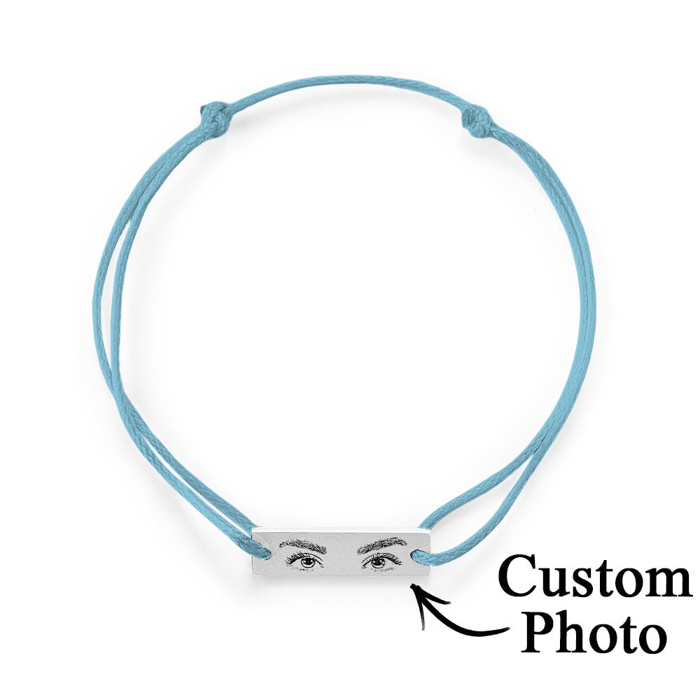 Custom Engraved Bracelet With Eyes Photo Eyes of Love Bracelet - Coolpeacock