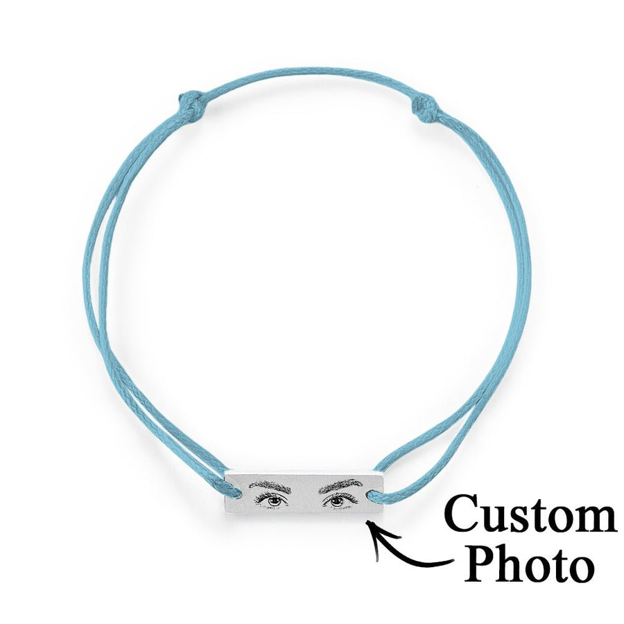 Custom Engraved Bracelet With Eyes Photo Eyes of Love Bracelet - Coolpeacock