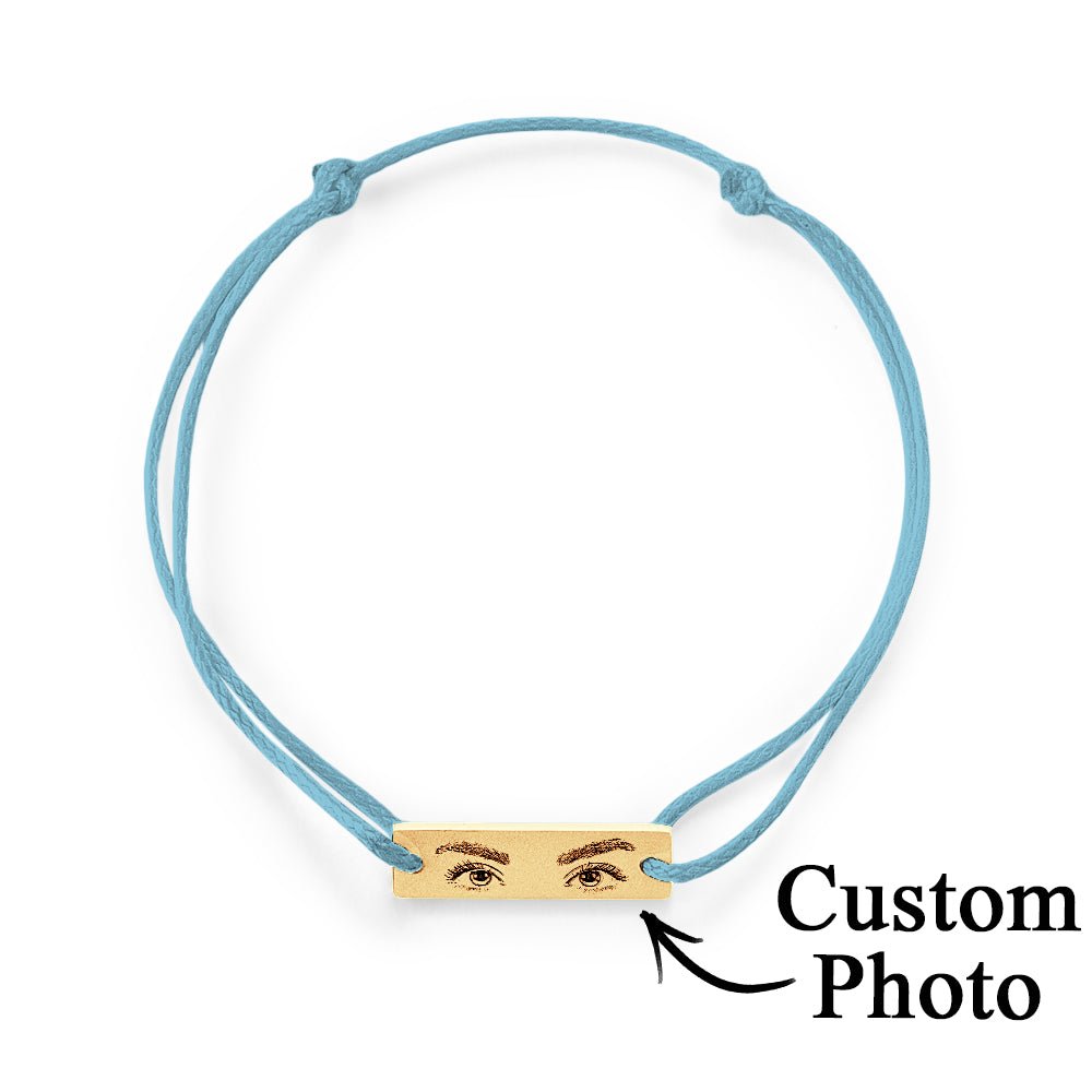 Custom Engraved Bracelet With Eyes Photo Eyes of Love Bracelet - Coolpeacock