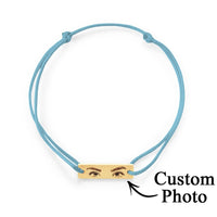Custom Engraved Bracelet With Eyes Photo Eyes of Love Bracelet - Coolpeacock